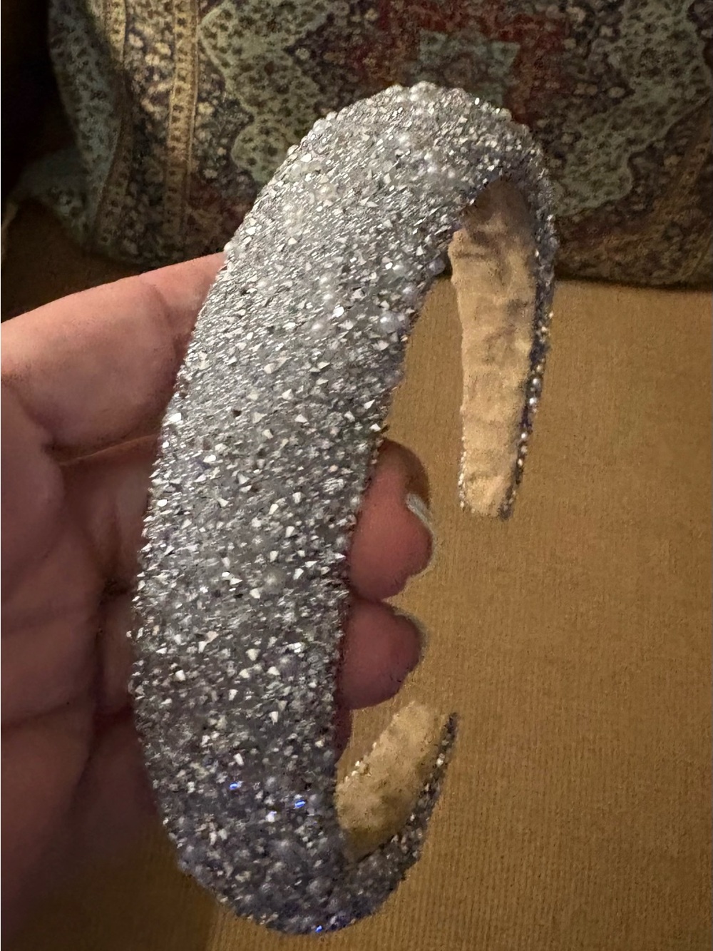 Sparkling Silver Padded Crystal Headband to look like the Princess you are